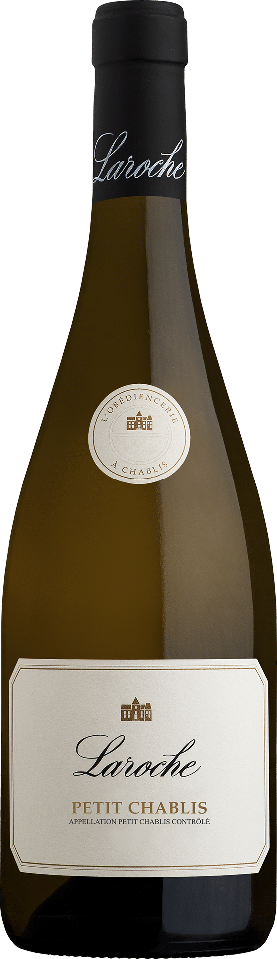 Bouteille de Petit Chablis du Domaine Laroche, vin blanc de Chablis en Bourgogne.
