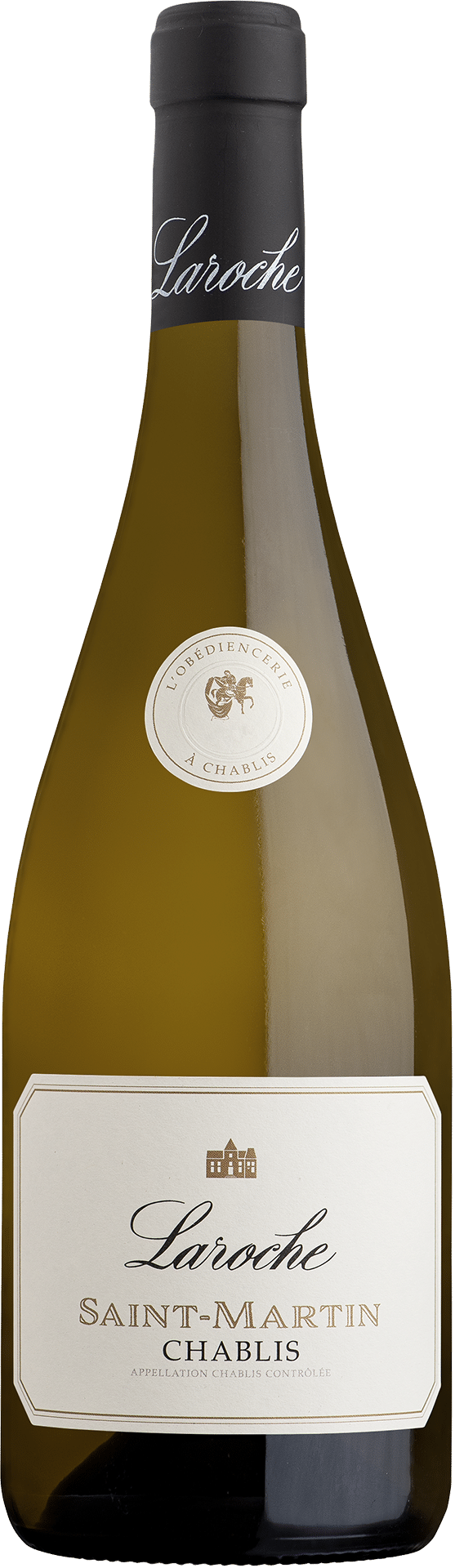 Bouteille de Chablis " Saint-Martin " du Domaine Laroche, vin blanc de Chablis en Bourgogne.